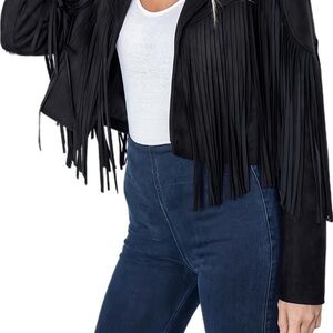 Black Fringe Women's Jacket